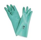GLOVE  NITRILE 13  15 ML;FLOCK LINED GREEN SZ 8 - Latex, Supported